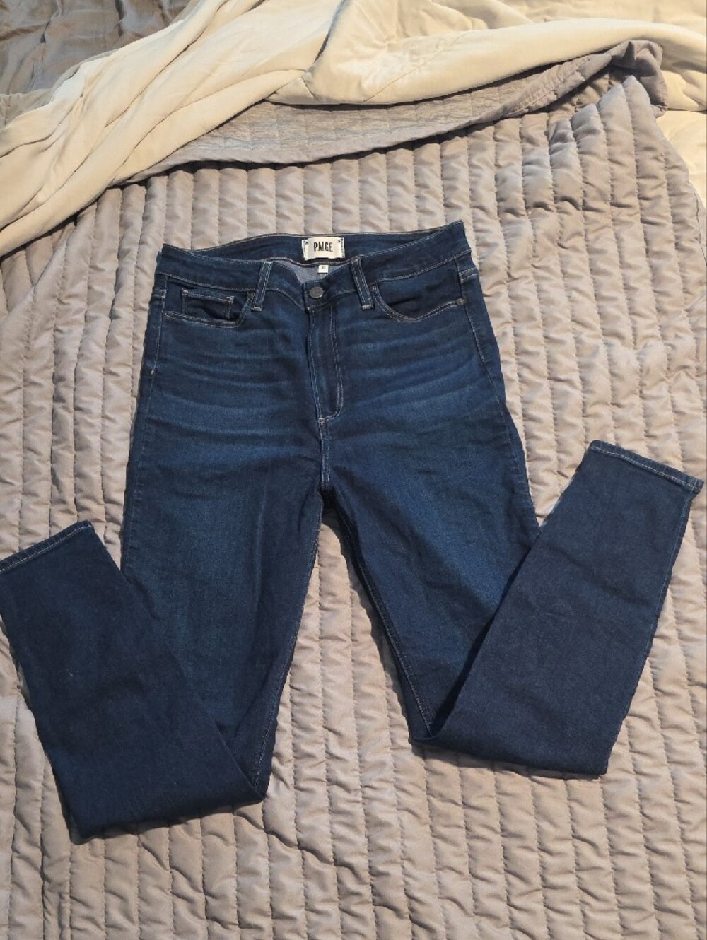 PAIGE Dark Blue Skinny Jeans - Picture 3 of 6